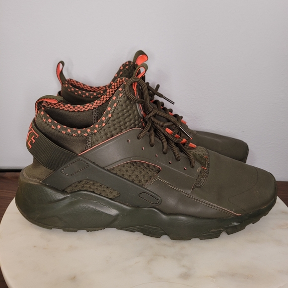 Nike Air Huarache Run Ultra SE Cargo Khaki Olive Crimson 875841-301 Mens Sz 12 - Picture 2 of 6